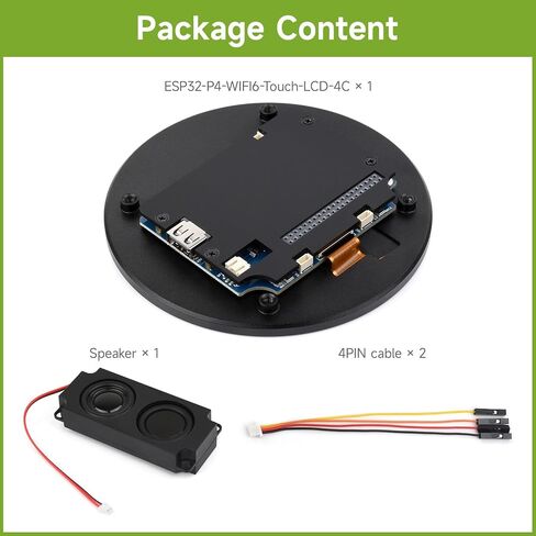 Waveshare ESP32-P4 4INCH WIFI6 لوحة تطوير اللمسات الجولة ، 720 × 720 ، زاوية عرض 170 درجة ، الزجاج البصري المتشدد ، الميكروفونات المزدوجة على متن ، دعم Wi-Fi 6 / Bluetooth 5 (LE) in Kuwait