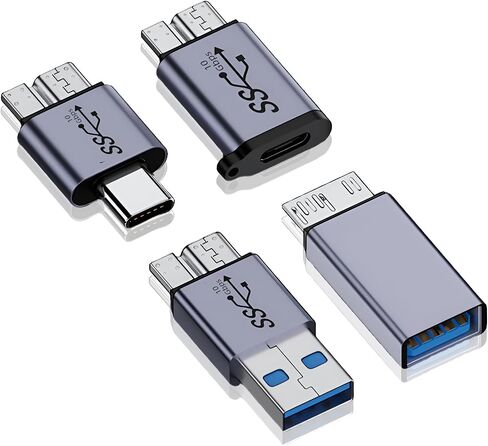 Micro USB B إلى USB A/C Male Adapter ، USB 3.0 Micro B إلى موصل محول كبل محول الإناث USB A/C (رمادي) in Kuwait