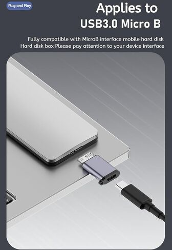 Micro USB B إلى USB A/C Male Adapter ، USB 3.0 Micro B إلى موصل محول كبل محول الإناث USB A/C (رمادي) in Kuwait