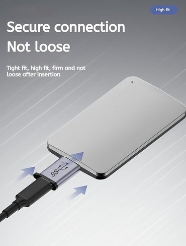 Micro USB B إلى USB A/C Male Adapter ، USB 3.0 Micro B إلى موصل محول كبل محول الإناث USB A/C (رمادي) in Kuwait