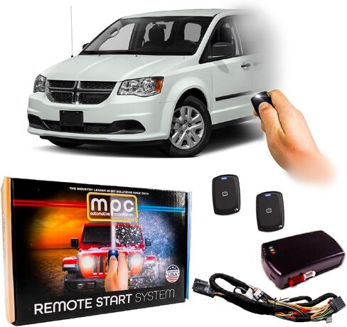 MPC Plug-N-Play 1-Button Remote Kit متوافق مع 2011-2020 Dodge Grand Caravan-Key-to-start-T-Harness-البرامج الثابتة مسبقًا in Saudi Arabia