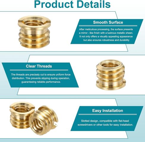 PATIKIL 8pcs M6 Female to 3/8" Male Thread Reducing Adapters Tripod Mount Screw Carbon Steel Adapter for Tripod Monopod of Camera, Bronze in Saudi Arabia