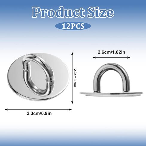 خطاف سحر الهاتف 12 PCS ، حامل سحر الهاتف الجولة المعدنية قبضة أصابع لاصقة لإلوازات DIY المعلقة (الفضة) in Saudi Arabia
