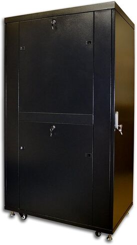 Sysracks 22U Server Cabinet 39-inch deep Server Rack Locking Network Cabinet with Thermocontroller, LCD-Screen, 4 Fans, Power Strip, Shelf, Wheels, Dust-Tight Cable Entries and Other Accessories in Saudi Arabia