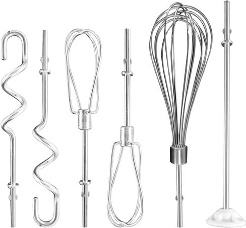 Hand Mixer Attachments Beater,Dough Hooks,Whisk, Blending Rod,Stainless Steel Hand Mixer Accessories Compatible with Kitchenaid Hand Mixers KHM3 KHM5 KHM7 KHM9 in Saudi Arabia