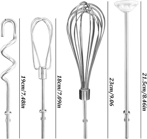Hand Mixer Attachments Beater,Dough Hooks,Whisk, Blending Rod,Stainless Steel Hand Mixer Accessories Compatible with Kitchenaid Hand Mixers KHM3 KHM5 KHM7 KHM9 in Saudi Arabia