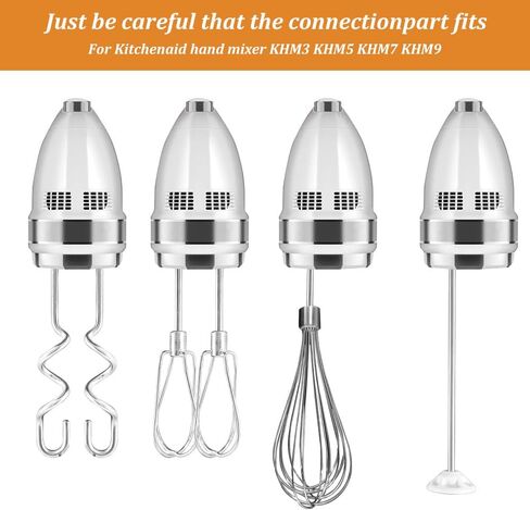 Hand Mixer Attachments Beater,Dough Hooks,Whisk, Blending Rod,Stainless Steel Hand Mixer Accessories Compatible with Kitchenaid Hand Mixers KHM3 KHM5 KHM7 KHM9 in Saudi Arabia