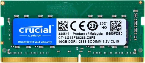 وحدة ذاكرة SDRAM SDRAM سعة 16 جيجا بايت - من أجل دفتر الملاحظات - 16 جيجابايت - DDR4-2666/PC4-21300 DDR4 SDRAM - CL19-1.20 V - غير متكافئ - 260 -PIN - SODIMM (CT16G4SFS8266) in Kuwait