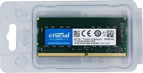 وحدة ذاكرة SDRAM SDRAM سعة 16 جيجا بايت - من أجل دفتر الملاحظات - 16 جيجابايت - DDR4-2666/PC4-21300 DDR4 SDRAM - CL19-1.20 V - غير متكافئ - 260 -PIN - SODIMM (CT16G4SFS8266) in Kuwait