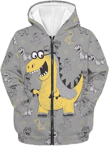 Xoenoiee Kids Full Zip Hoodie Sweatshirt Jacket Long Sleeve Casual Coat Top for Boys Girls in Kuwait