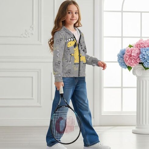 Xoenoiee Kids Full Zip Hoodie Sweatshirt Jacket Long Sleeve Casual Coat Top for Boys Girls in Kuwait