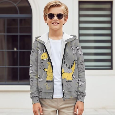 Xoenoiee Kids Full Zip Hoodie Sweatshirt Jacket Long Sleeve Casual Coat Top for Boys Girls in Kuwait