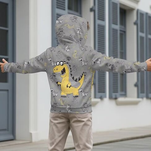 Xoenoiee Kids Full Zip Hoodie Sweatshirt Jacket Long Sleeve Casual Coat Top for Boys Girls in Kuwait