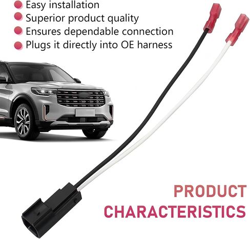 4pcs مكبر صوت مكبر صوت تسخير الأسلاك ، قابس محول مكبر الصوت الأمامي للسيارة الخلفية ، قطع غيار بديلة 72-5600 ، متوافق مع F150 F250 Escape Mustang Lincoln Mercury Mazda in Saudi Arabia