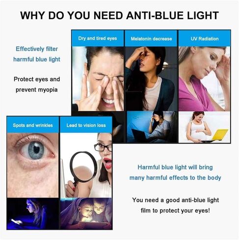 19 inch Computer Screen Blue Light Blocker - Reduce Eye Strain - Easy To Install & Removable Anti Scratch Computer Screen Protector Panel - Hanging Anti Blue Light Glare Screen Protector in Saudi Arabia