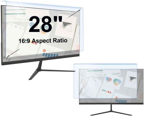 28 inch Blue Light Blocking Hanging Screen Protector Panel, Acrylic Glare Blue Light Filter Removable Anti-Scratch Screen Protector Panel for 16:9 Aspect Ratio Desktop PC Monitor in Saudi Arabia