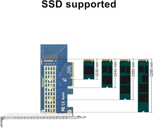 Ipolex 4-Port PCIE 3.0 x8 NVME M.2/U.2 مع رقاقة PEX8724 ، 22110/2280/2260/2242/2230 SSD التوسع ، دعم عدم التشوكية ، PCIE 2.0/1.0 in Saudi Arabia