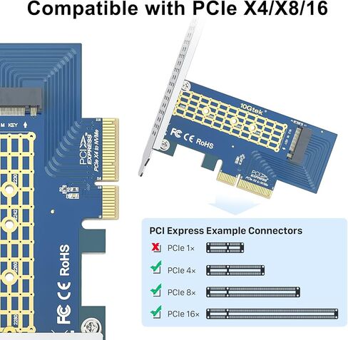 Ipolex 4-Port PCIE 3.0 x8 NVME M.2/U.2 مع رقاقة PEX8724 ، 22110/2280/2260/2242/2230 SSD التوسع ، دعم عدم التشوكية ، PCIE 2.0/1.0 in Saudi Arabia