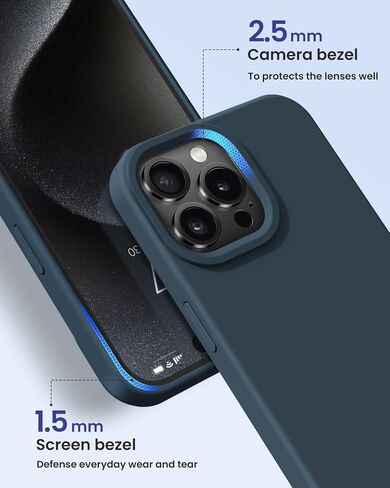 for iPhone 15 Case Liquid Silicone Slim Shockproof Protective Cover 6.1 Inch Anti-Scratch Drop Protection,Forest Green in Saudi Arabia