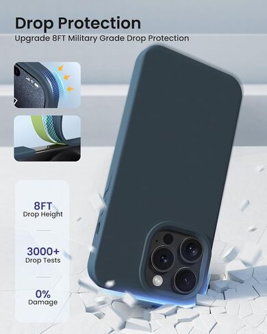 for iPhone 15 Case Liquid Silicone Slim Shockproof Protective Cover 6.1 Inch Anti-Scratch Drop Protection,Forest Green in Saudi Arabia