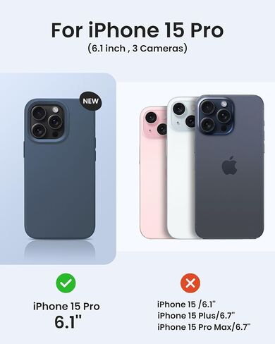 for iPhone 15 Case Liquid Silicone Slim Shockproof Protective Cover 6.1 Inch Anti-Scratch Drop Protection,Forest Green in Saudi Arabia