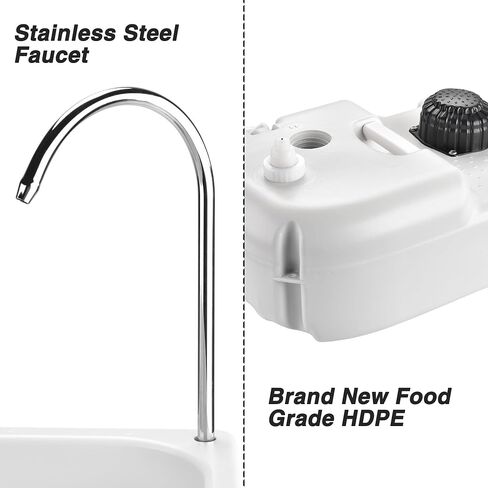 Yescom 17L Portable Sink Hand Wash Station with Pump & 24L Water Tank, Hand Washing Station for RV Travel Outdoor Camping Food Booth in Kuwait