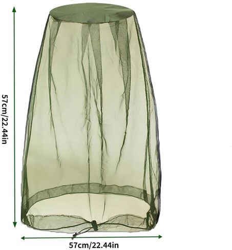 Premium Mosquito Poll Net Mesh (2 Pack) Ultra Large, Insect Netting Fine Holes, Face Shield, Soft Fly Screen for No See Um Gnats, Works Over Most Hats (Black and Green) in Saudi Arabia
