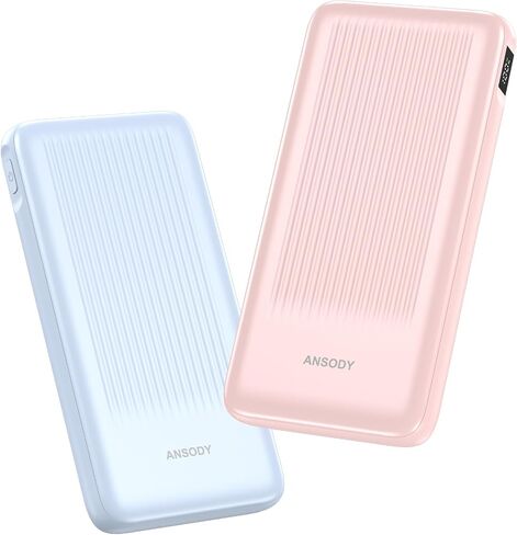 2-Pack 10000mAh Power Bank Fast Charging, 22.5W Compact USB C Portable Charger with 2 Outputs & 2 Inputs, LED Display Battery Pack Compatible with iPhone Samsung iPad Tablets, Black & Black in Saudi Arabia