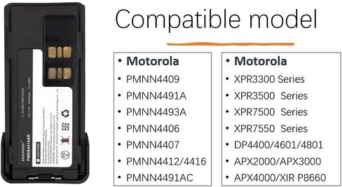 2-pack PMNN4409 استبدال البطارية لـ Motorola XPR7550 XPR7350 XPR3550 XPR3300E PMNN4491A PMNN4493A PMNN4416AR 7.4V 2600MAH مع حزام مقطع in Saudi Arabia