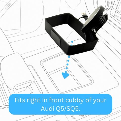 شاحن الهاتف الزاوية المريحة MOUNT FO AUDI Q5/SQ5/A5/A4 B9.5 (2020+) ، وصول صاحب الكأس السهل in Kuwait
