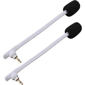 Yunseity 2pcs الاستبدال الميكروفونات لميكروفونات سماعات الألعاب التي تناسب TR ، جودة الصوت المطلية بالذهب صافي صوت قابلة للضوضاء إلغاء الميكروفون الرغوي الريح مع سلك أبيض (أبيض) in Kuwait