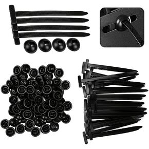 50PCS Nylon Universal Cable Tie Buckle – Heavy Duty Self-Locking Zip Ties with Pin & Button, UV Resistant Nylon Clips Replace Screws for Car Body, Bumper, Engine Guard & Multipurpose Cable Management in Saudi Arabia