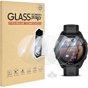 4 حزمة متوافقة مع Garmin Forerunner 165/165 حامي شاشة الموسيقى واضحة ، تغطية كاملة 2.5D حافة مضادة للخلع 9H زجاج مقسّن مع لمسة حساسة لفيلم واقية من Garmin Watch Watch in Kuwait