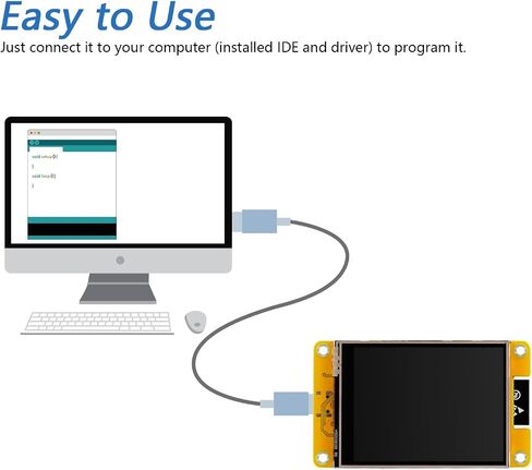 FreeNove ESP32 عرض Cyd ، شاشة لمس 4.0 بوصة لمس ، 320 × 480 بكسل TN TFT شاشة ST77796 DRIVER ، ثنائي النواة 32 بت 240 MHz متحكم microcontroller WIFI+BT ، C Code LVGL مثال المشاريع مشاريع المشاريع in Saudi Arabia