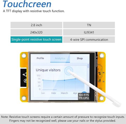 FreeNove ESP32 عرض Cyd ، شاشة لمس 4.0 بوصة لمس ، 320 × 480 بكسل TN TFT شاشة ST77796 DRIVER ، ثنائي النواة 32 بت 240 MHz متحكم microcontroller WIFI+BT ، C Code LVGL مثال المشاريع مشاريع المشاريع in Saudi Arabia