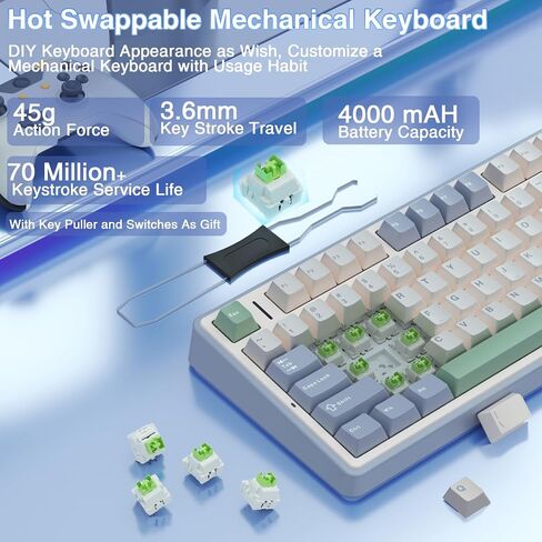 Aula Wireless Keyboard and Mouse Combo ، F75 75 ٪ Mechanical Boards ، Gasket Hot Swappable Custom Board+SC580 Wireless Gaming Mouse Black in Saudi Arabia