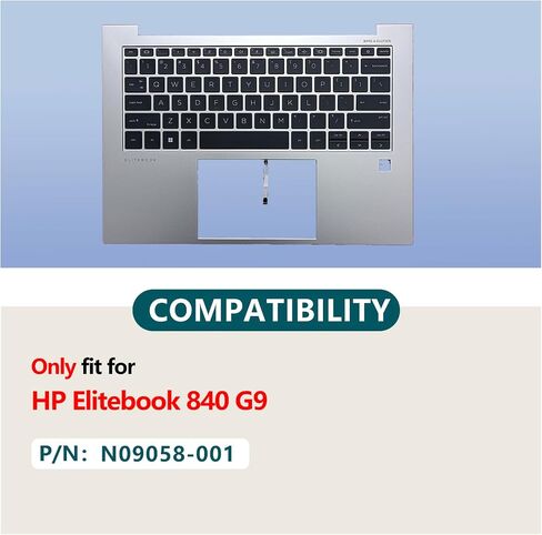 Replacement for HP Elitebook 840 G9 Series Laptop Upper Case Palmrest with Backlit Keyboard Assembly Part N09058-001(Backlit Keyboard) in Saudi Arabia