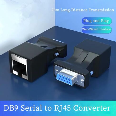 يدعم المحول التسلسلي DB9 إلى RJ45 RS232 من الذكور/الإناث إلى محول منفذ Ethernet RJ45 ، نقل المسافات الطويلة حتى 20 مترًا عبر كابل CAT5/CAT6 ، والتوصيل والتشغيل (2pcs ذكر+أنثى) in Kuwait