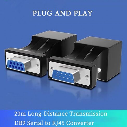 يدعم المحول التسلسلي DB9 إلى RJ45 RS232 من الذكور/الإناث إلى محول منفذ Ethernet RJ45 ، نقل المسافات الطويلة حتى 20 مترًا عبر كابل CAT5/CAT6 ، والتوصيل والتشغيل (2pcs ذكر+أنثى) in Kuwait