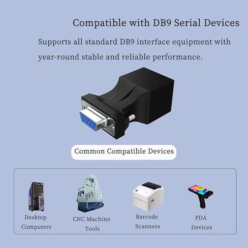 يدعم المحول التسلسلي DB9 إلى RJ45 RS232 من الذكور/الإناث إلى محول منفذ Ethernet RJ45 ، نقل المسافات الطويلة حتى 20 مترًا عبر كابل CAT5/CAT6 ، والتوصيل والتشغيل (2pcs ذكر+أنثى) in Kuwait