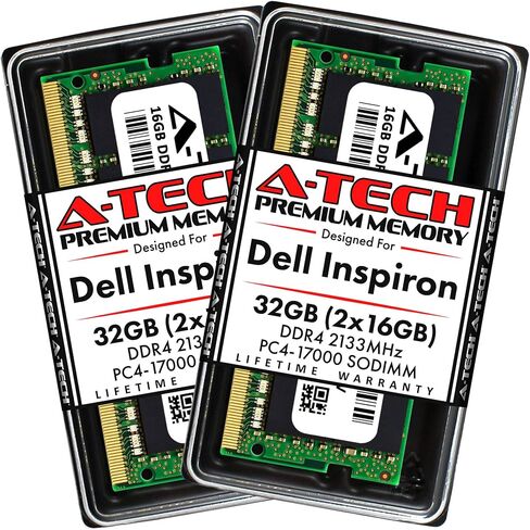 A-Tech 16GB RAM لـ Dell Inspiron 3064 ، 3264 ، 3275 ، 3277 ، 3464 ، 3475 ، 3477 ، 7459 All-In-One | DDR4 2133MHz SODIMM PC4-17000 260-PIN وحدة ترقية الذاكرة غير المقلدة in Kuwait