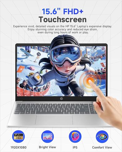 HP 2025 15.6" Touchscreen Business Laptop, AMD Ryzen 7 7730U (8-Core, Beats i7-1355U), 64GB RAM 2TB SSD, Numeric Keyboard, Copilot Key, Wi-Fi 6, Windows 11 Pro, w/Accessories in Kuwait