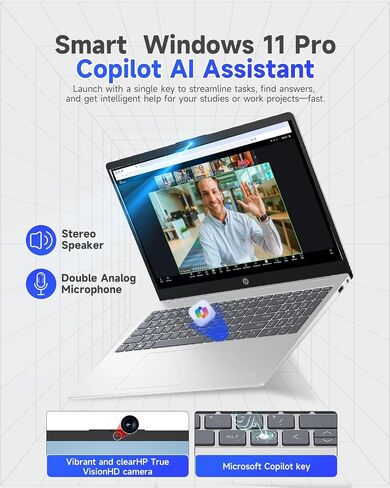 HP 2025 15.6" Touchscreen Business Laptop, AMD Ryzen 7 7730U (8-Core, Beats i7-1355U), 64GB RAM 2TB SSD, Numeric Keyboard, Copilot Key, Wi-Fi 6, Windows 11 Pro, w/Accessories in Kuwait