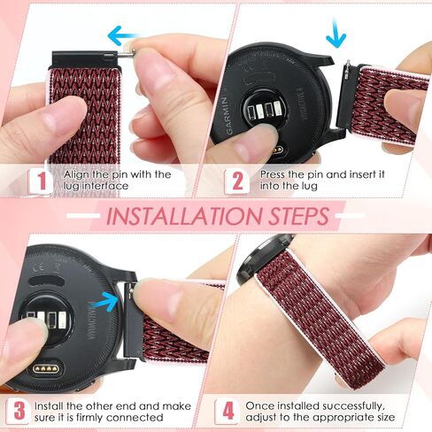 4 حزمة 20 مم نايلون نايلون متوفرة مع Garmin Vivoactive 6/5/3 ، Garmin Venu/Venu 2 Plus/Vivomove 3 ، Amazfit Bip 3/Bip 3 Pro ، Quick Release Smart Watch Band for AmazFit 2 Active 2 in Kuwait