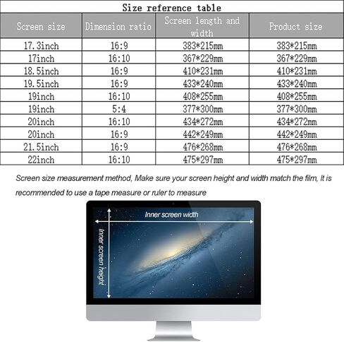 Computer Blue Light Blocking Screen Protector 17.3-22 inch Computer Privacy Screen Protector Panel for LED Screen Desktop PC LED Monitor Laptop,22in 16:10 in Saudi Arabia
