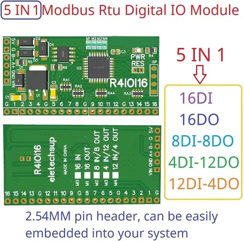 16DI/16DO/8DI-8DO/4DI-12DO/12DI-4DO RTU Digital RS485 2.54mm Pin Cores Board Module for 8266 Home Modbus RTU Digital Module in Saudi Arabia
