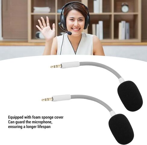 Gugxiom 2 Pcs Gaming Headset Mic Replacement Fit for Barracuda X, Noise Reduction Headphone Mic Attachment, 3.5mm Detachable Microphone Boom for Barracuda X (Black) in Saudi Arabia