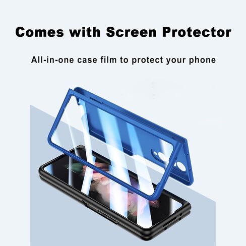 for Samsung Galaxy Z Fold 5 Case with S Pen and Screen Protector, Skin Friendly Phone Case with S Pen Holder Wireless Charging Full Protective PC Case for Galaxy Z Fold 5 - White in Saudi Arabia