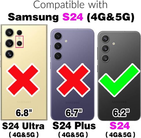 ASUWISH PHONE CASE لـ Samsung Galaxy S24 5G SHIPPER WALLET غطاء خلايا قابلة للفصل مع حامي الشاشة الزجاجية المتقلب Crossbody Lanyard Strap Card Card S 24 24S G5 SM-S921U Girls Brown in Kuwait