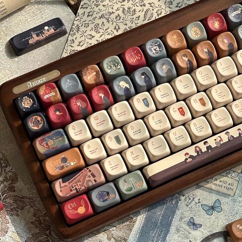 Letter from an Owl Themed Keycaps Dye Sublimation PBT, MOA Profile, 140 Keys Custom Keycaps for ANSI Layout, MX Switch Mechanical Gaming Keyboard in Saudi Arabia